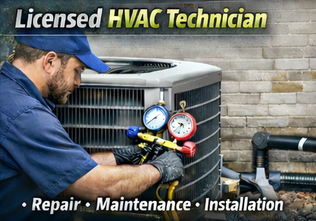 Licensed HVAC technician promotional graphic