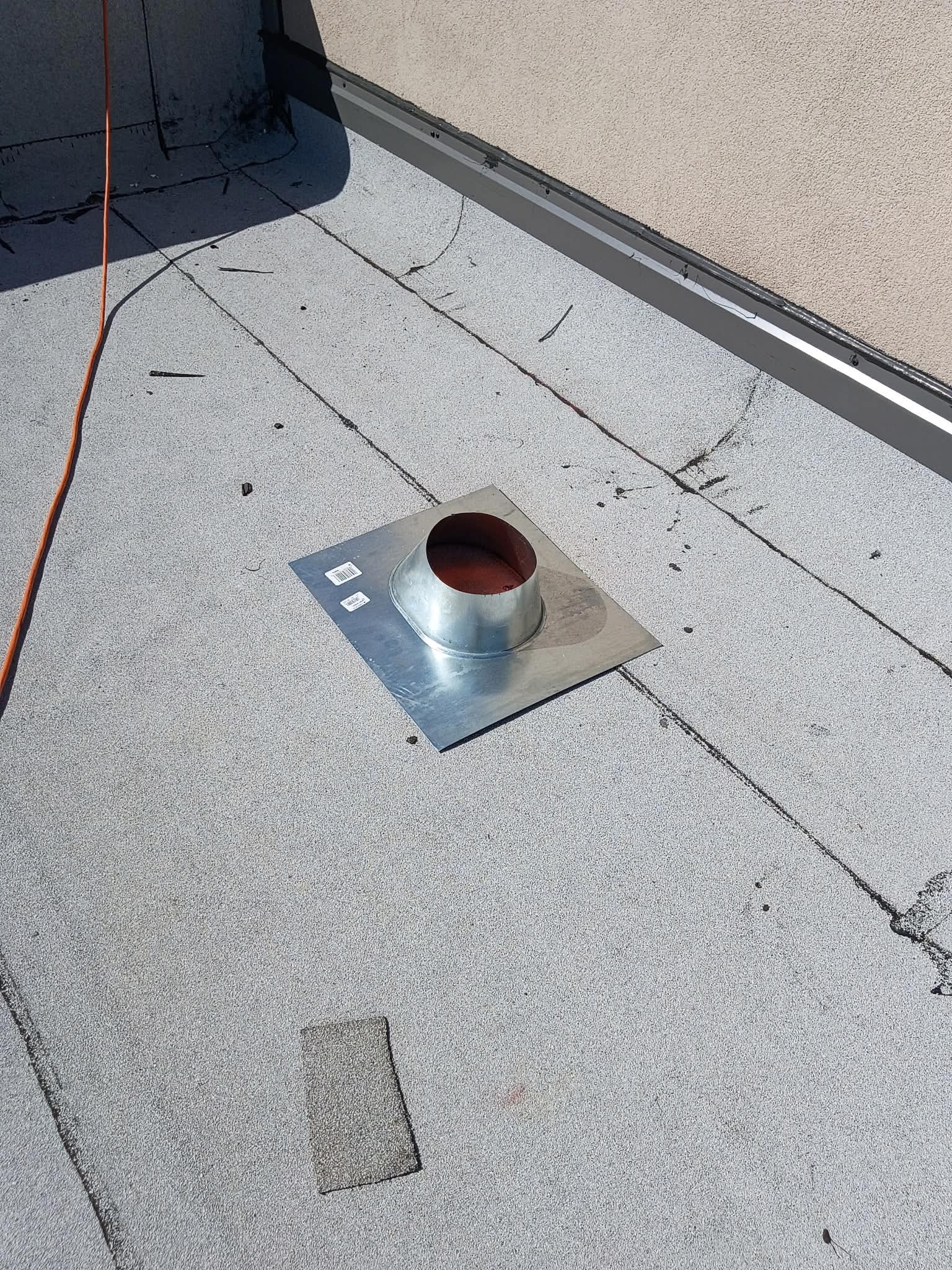 Flat roof vent flashing detail