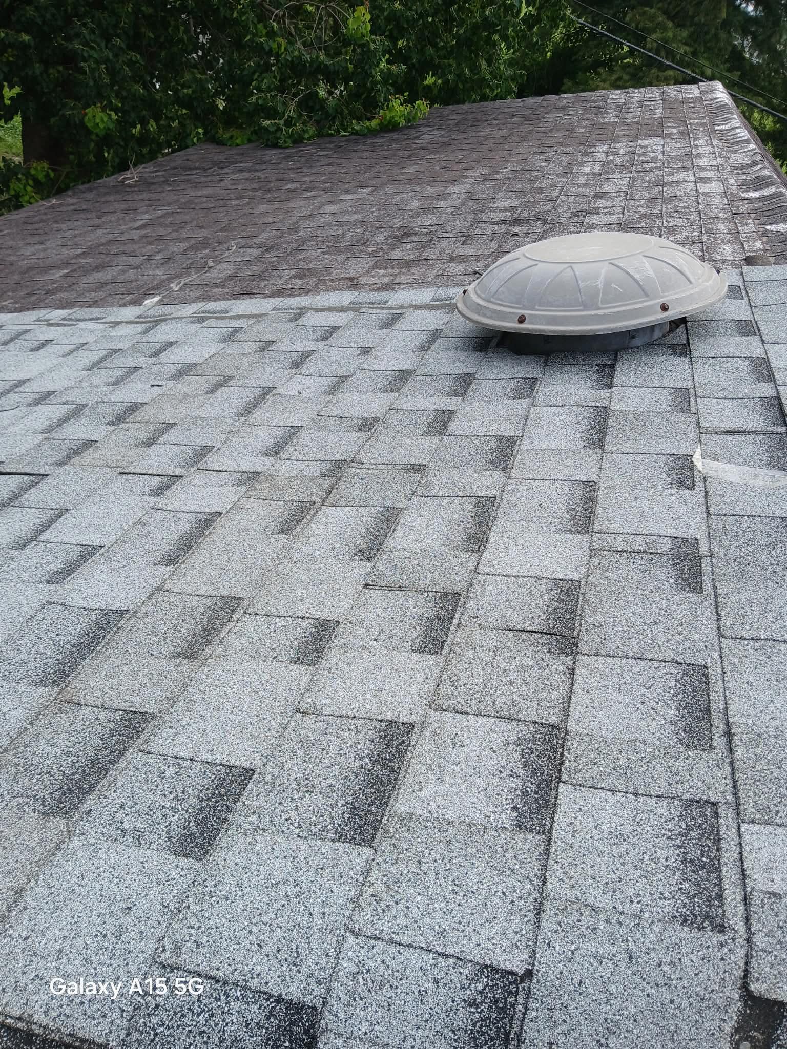 Finished shingle roofing repair