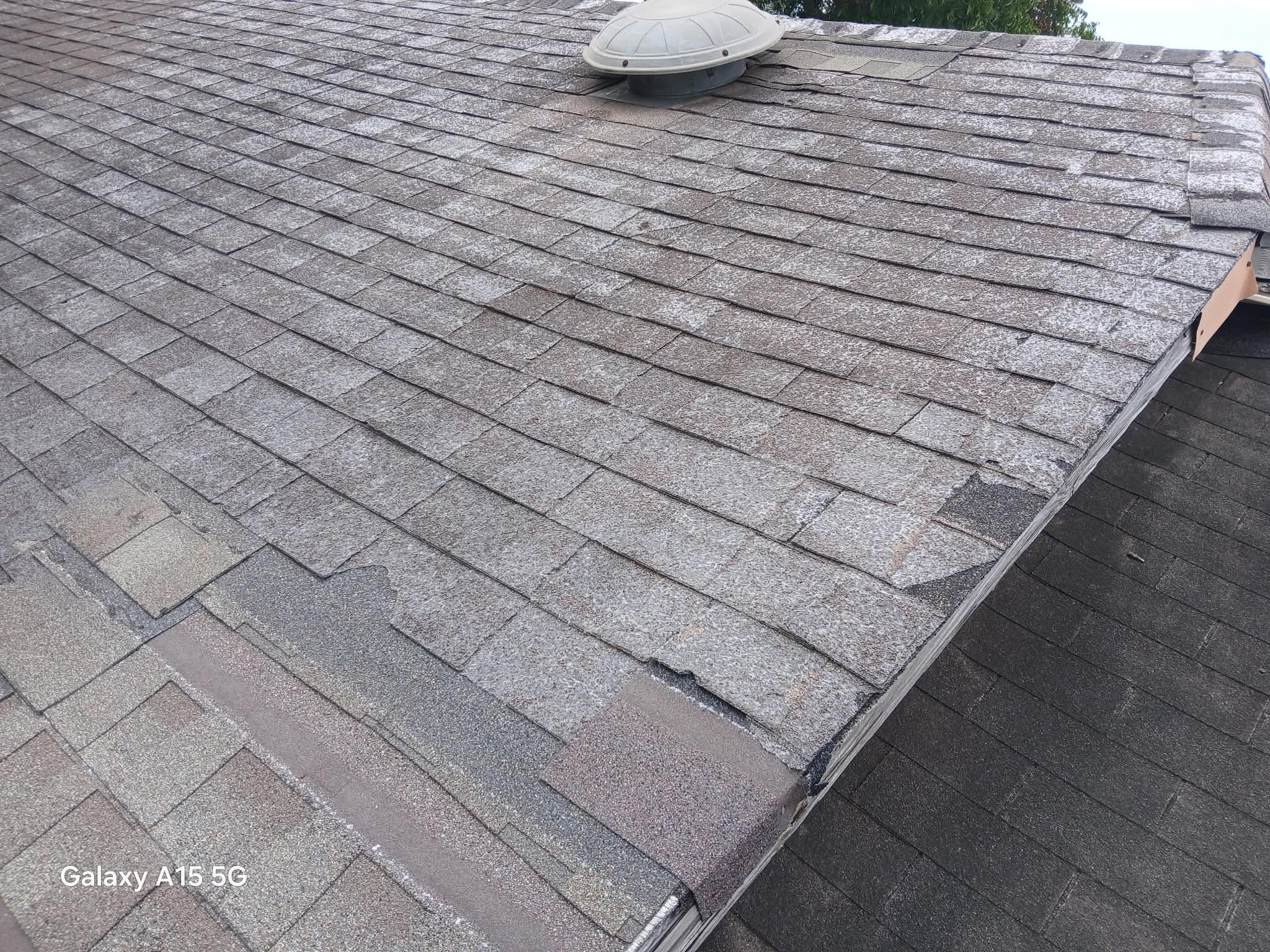 Older roof section before repair